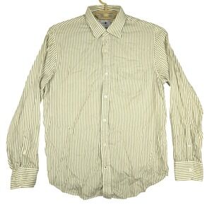 NN07 NO NATIONALITY Men's M Regular Fit Green White Stripe Button‎ Down Shirt
